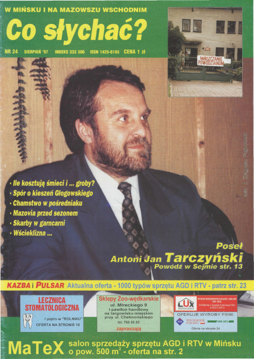 Okładka gazety Co słychać? - nr 8 (24) 1997